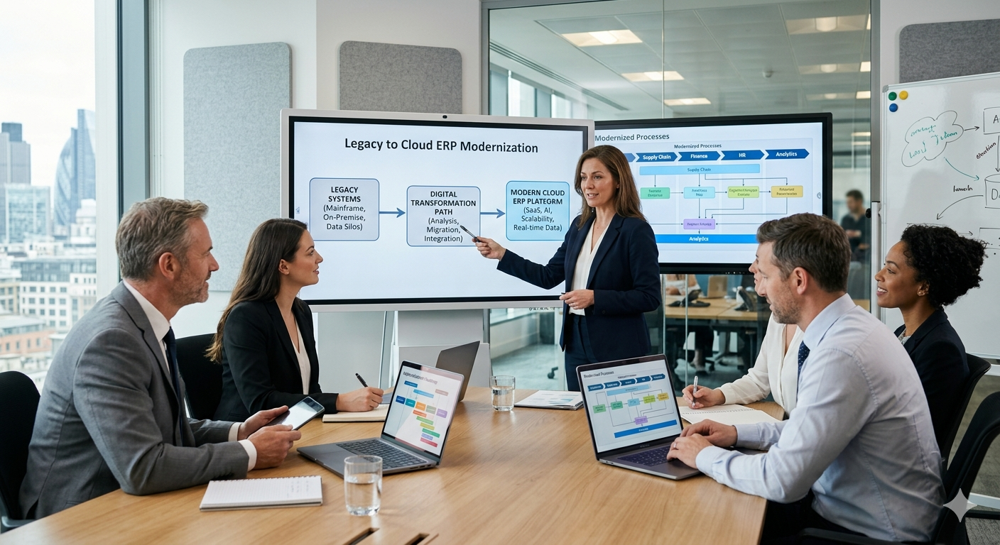 Corporate technology workspace and enterprise consulting environment