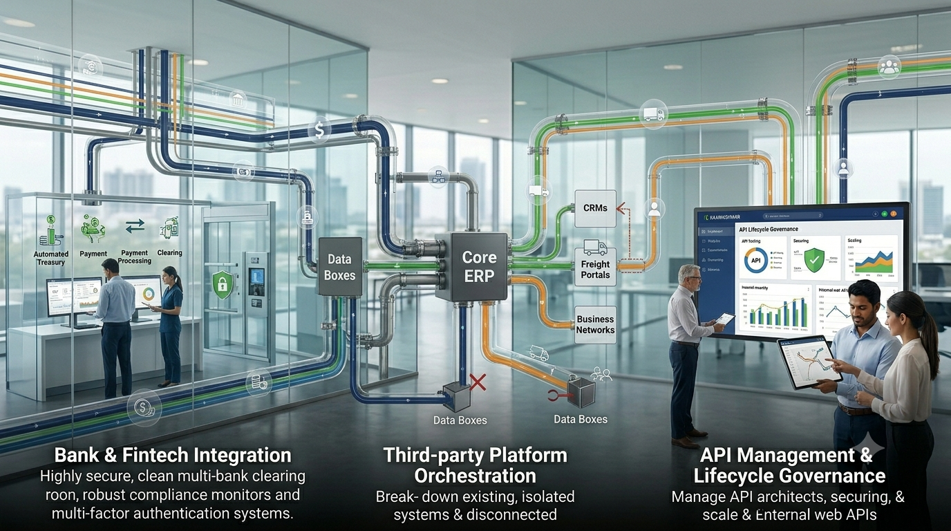 API integration and secure connectivity visual